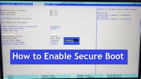 how to enable secure boot